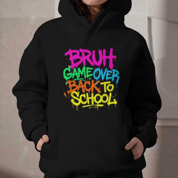 Back To School Bruh Game Over Gaming Boys Graphic Youth Hoodie