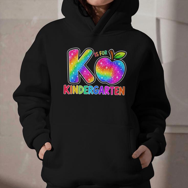 Back To School F Is For Kindergarten Rainbow Apple Kid Graphic Youth Hoodie Back To School F Is For Kindergarten Rainbow Apple Kid Graphic Youth Hoodie