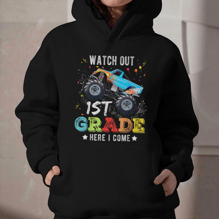 Back To School First Grade Here I Come For Boy Kids Truck Graphic Youth Hoodie Back To School First Grade Here I Come For Boy Kids Truck Graphic Youth Hoodie
