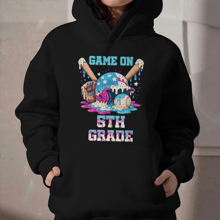 Back To School Game On Fifth Grade Baseball First Day Boys Graphic Youth Hoodie
