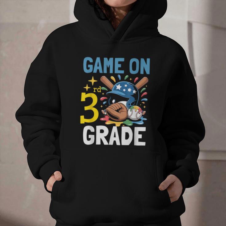 Back To School Game On Third Grade Baseball First Day Boys Graphic Youth Hoodie