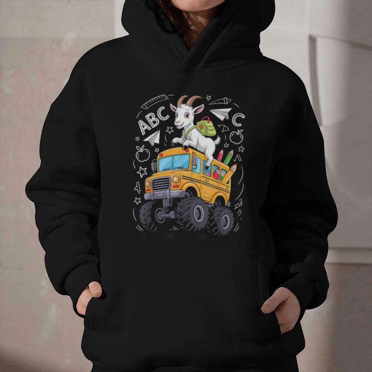 Back To School Goat School Bus 100 Days Of School Graphic Youth Hoodie Back To School Goat School Bus 100 Days Of School Graphic Youth Hoodie