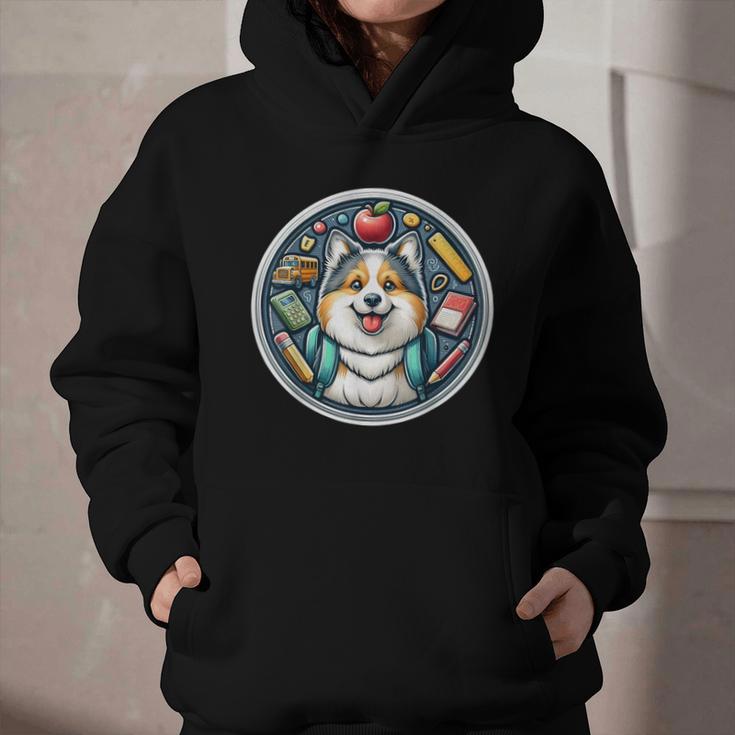 Back To School Icelandic Sheepdog Dog Boy Girls Student Kids Graphic Youth Hoodie