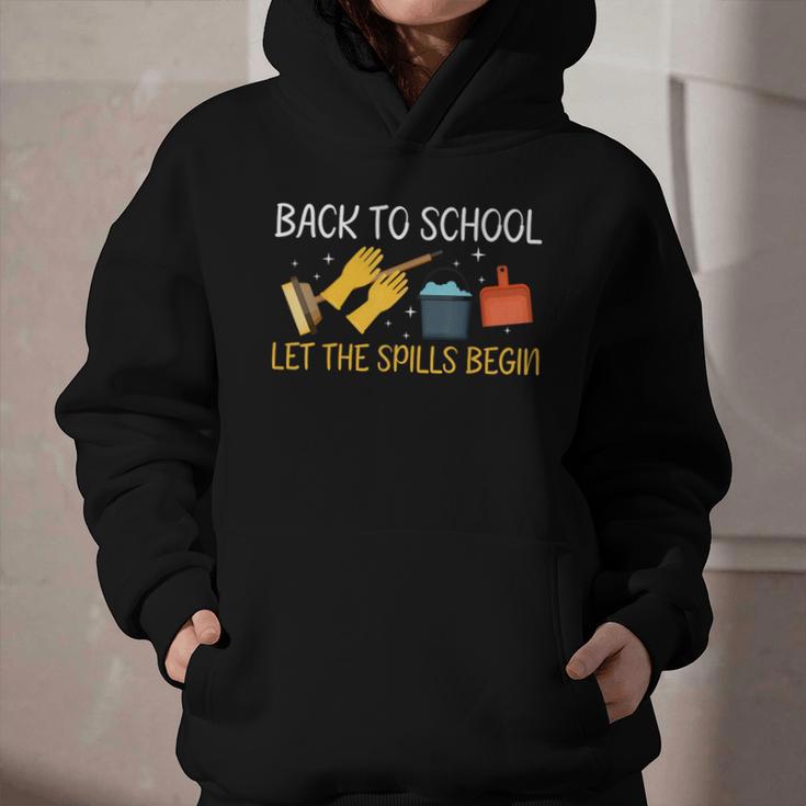 Back To School Let The Spills Begin School Custodian Graphic Youth Hoodie Back To School Let The Spills Begin School Custodian Graphic Youth Hoodie