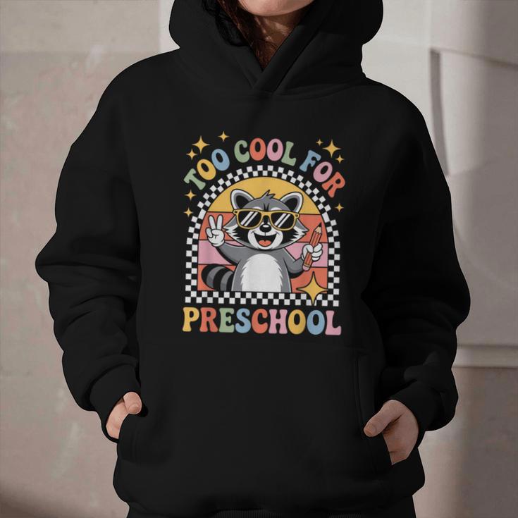 Back To School Raccoon Too Cool For Pre- K Preschool Graphic Youth Hoodie