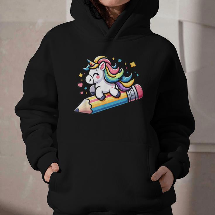Back To School Unicorn Riding A Pencil Graphic Youth Hoodie Back To School Unicorn Riding A Pencil Graphic Youth Hoodie
