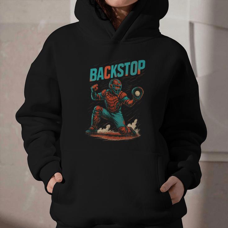 Backstop Catcher Baseball Graphic Graphic Youth Hoodie