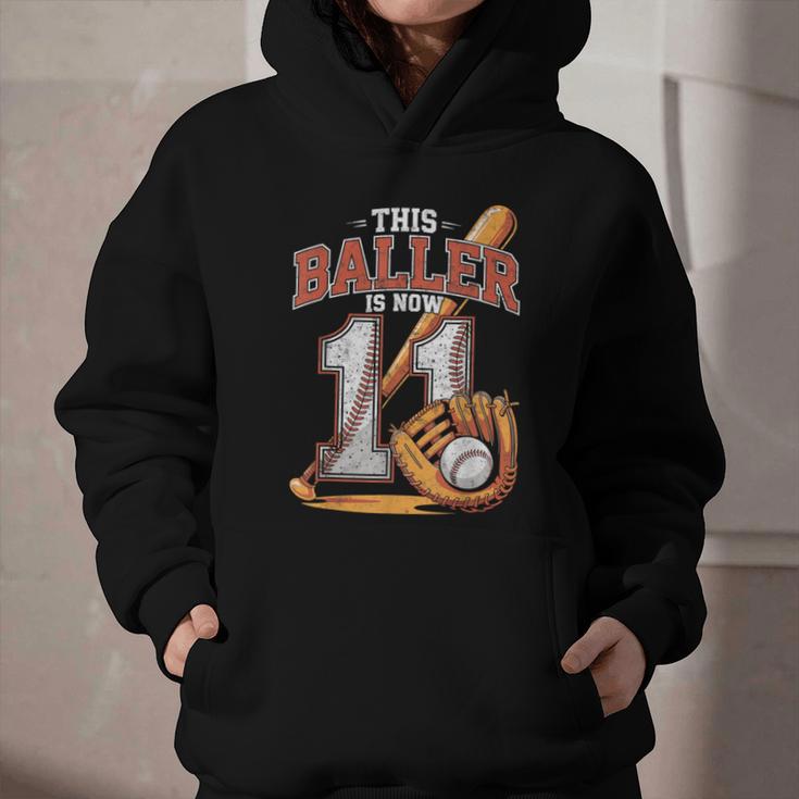 This Baller Is Now 11 Year Baseball Player 11th Birthday Boy Graphic Youth Hoodie This Baller Is Now 11 Year Baseball Player 11th Birthday Boy Graphic Youth Hoodie