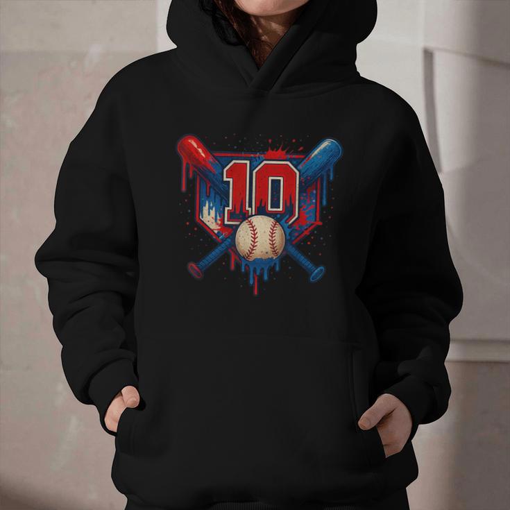 Baseball 10 Year Old Splash Drip 10th Birthday Boy Number 10 Graphic Youth Hoodie Baseball 10 Year Old Splash Drip 10th Birthday Boy Number 10 Graphic Youth Hoodie