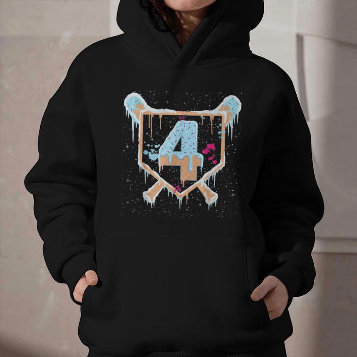 Baseball 4 Year Old Ice Cream Drip 4th Birthday Boy Number 4 Graphic Youth Hoodie Baseball 4 Year Old Ice Cream Drip 4th Birthday Boy Number 4 Graphic Youth Hoodie