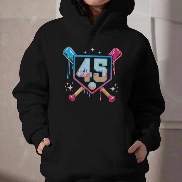 Baseball 45 Year Old Ice Cream Drip 45th Birthday Number 45 Graphic Youth Hoodie Baseball 45 Year Old Ice Cream Drip 45th Birthday Number 45 Graphic Youth Hoodie