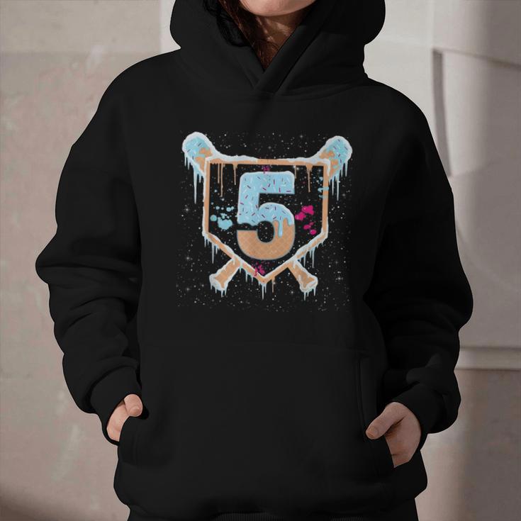 Baseball 5 Year Old Ice Cream Drip 5th Birthday Boy Number 5 Graphic Youth Hoodie Baseball 5 Year Old Ice Cream Drip 5th Birthday Boy Number 5 Graphic Youth Hoodie