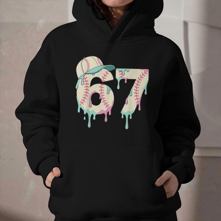 Baseball 67 Drip Six Seven Baseball Dripping Boys Kids Graphic Youth Hoodie