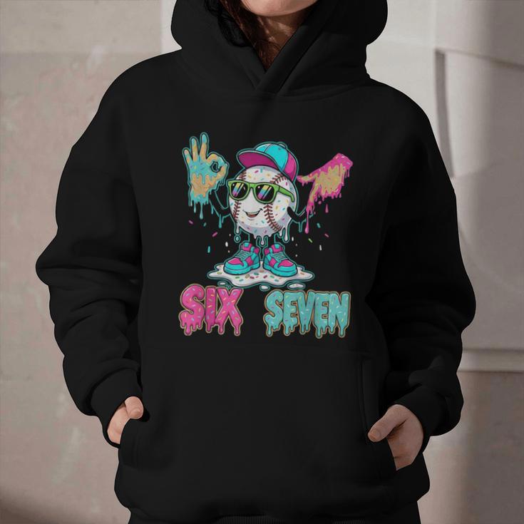 Baseball 67 Drip Six Seven Hand Signs Ice Cream Meme Graphic Youth Hoodie