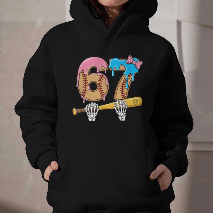 Baseball 67 Ice Cream Drip Skeleton Six Seven Boys Meme Graphic Youth Hoodie