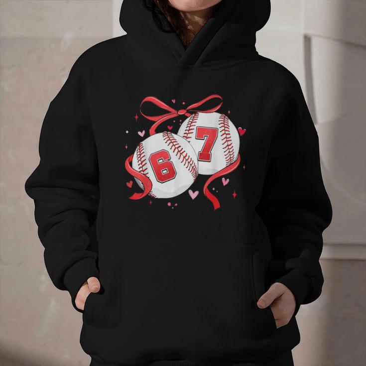 Baseball 67 Six Seven Gen Alpha Meme Valentine's Day Graphic Youth Hoodie Baseball 67 Six Seven Gen Alpha Meme Valentine's Day Graphic Youth Hoodie