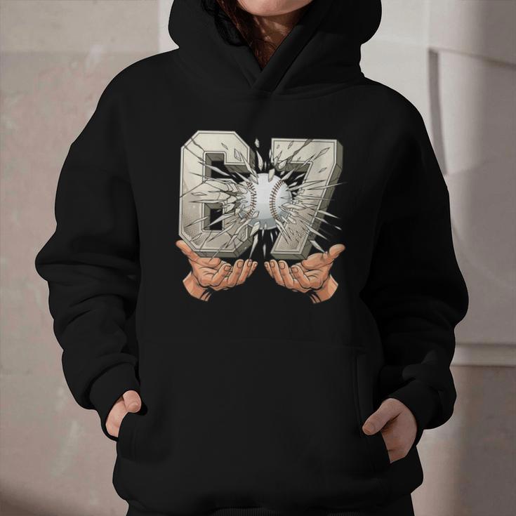 Baseball 67 Six Seven Gen Alpha Meme Graphic Youth Hoodie
