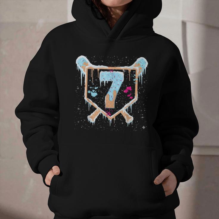 Baseball 7 Year Old Ice Cream Drip 7th Birthday Boy Number 7 Graphic Youth Hoodie Baseball 7 Year Old Ice Cream Drip 7th Birthday Boy Number 7 Graphic Youth Hoodie