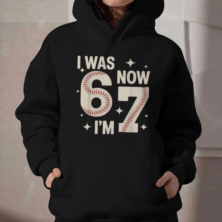 Baseball 7th Birthday 6 7 Years Old I Was 6 Now I'm 7 Graphic Youth Hoodie Baseball 7th Birthday 6 7 Years Old I Was 6 Now I'm 7 Graphic Youth Hoodie
