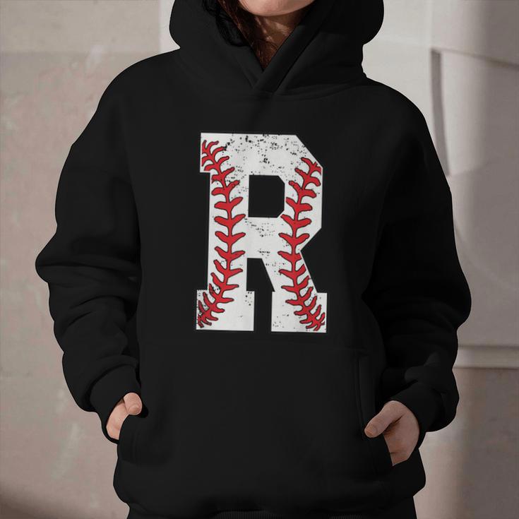 Baseball Alphabet Monogram Initial Letter R Graphic Youth Hoodie Baseball Alphabet Monogram Initial Letter R Graphic Youth Hoodie