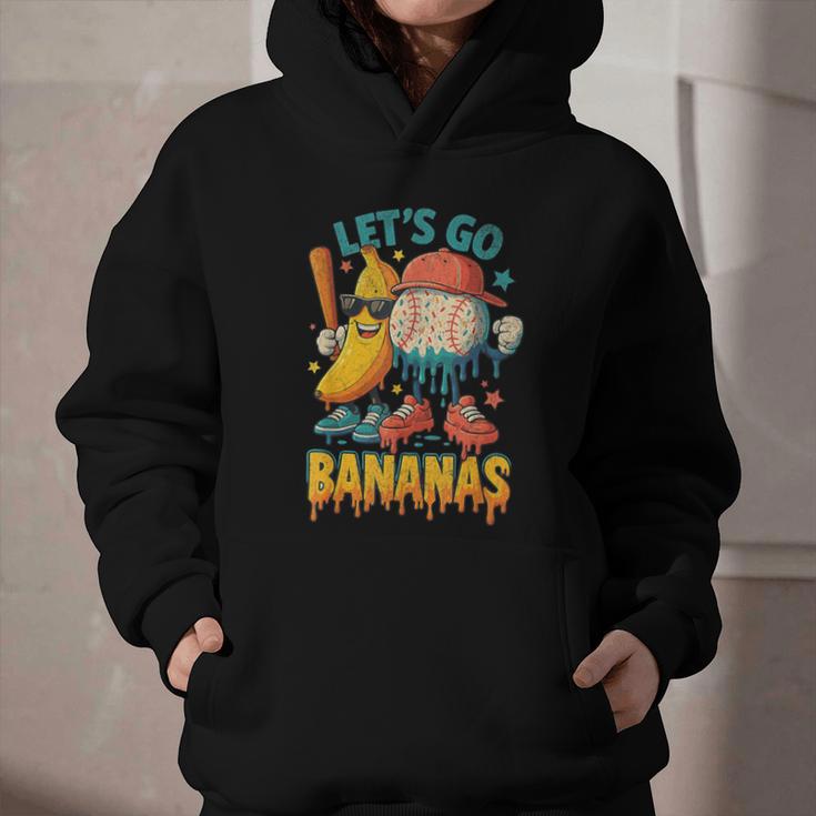 Baseball Banana Sports Drip Art For Kids Graphic Youth Hoodie
