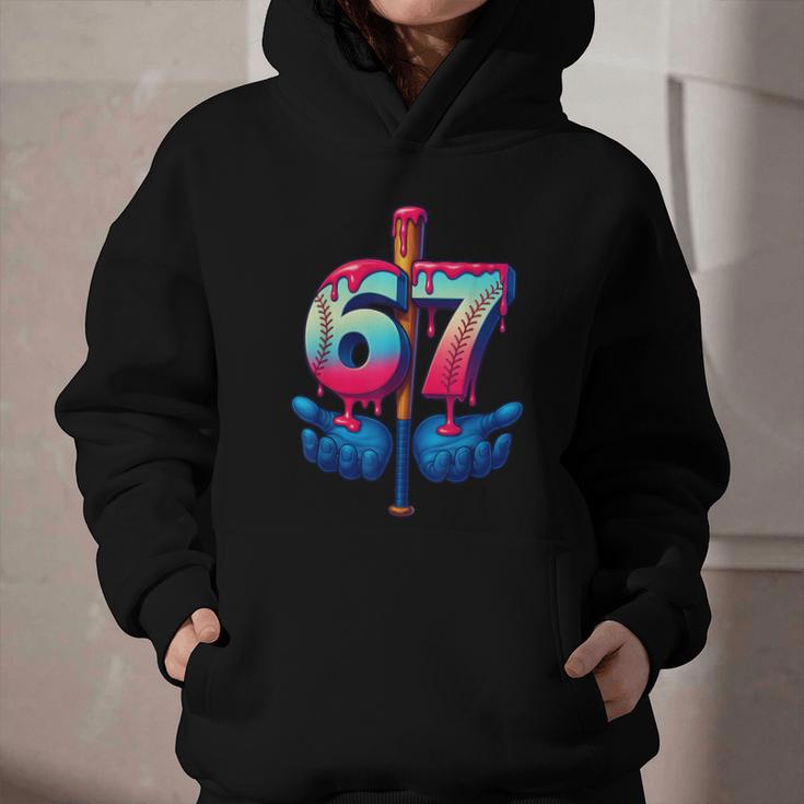 Baseball Bat Hands Drip 67 Six Seven Gen Alpha Slang Meme Graphic Youth Hoodie Baseball Bat Hands Drip 67 Six Seven Gen Alpha Slang Meme Graphic Youth Hoodie