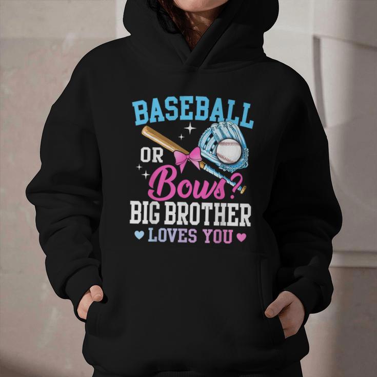 Baseball Or Bows Big Brother Loves You Gender Pink Or Blue Graphic Youth Hoodie Baseball Or Bows Big Brother Loves You Gender Pink Or Blue Graphic Youth Hoodie