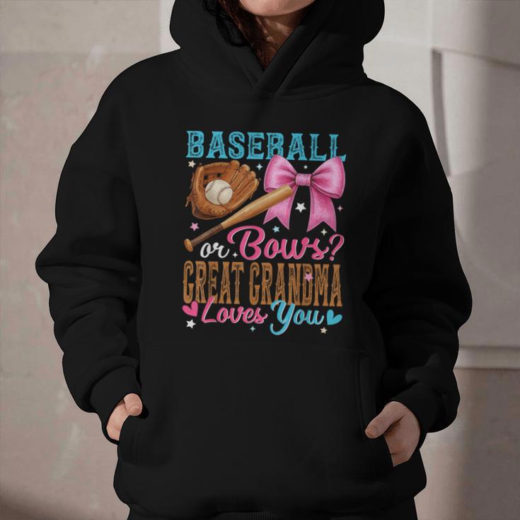Baseball Or Bows Great Grandma Loves You Gender Reveal Graphic Youth Hoodie