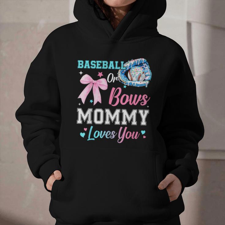 Baseball Or Bows Your Mommy Loves You Gender Reveal Matching Graphic Youth Hoodie Baseball Or Bows Your Mommy Loves You Gender Reveal Matching Graphic Youth Hoodie