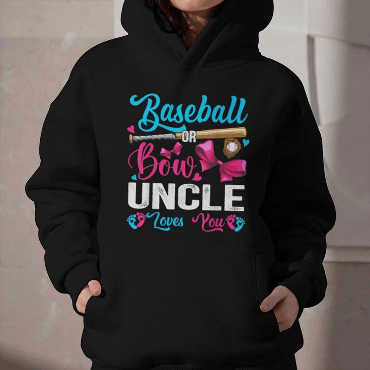 Baseball Or Bows Uncle Loves You Gender Reveal Graphic Youth Hoodie Baseball Or Bows Uncle Loves You Gender Reveal Graphic Youth Hoodie