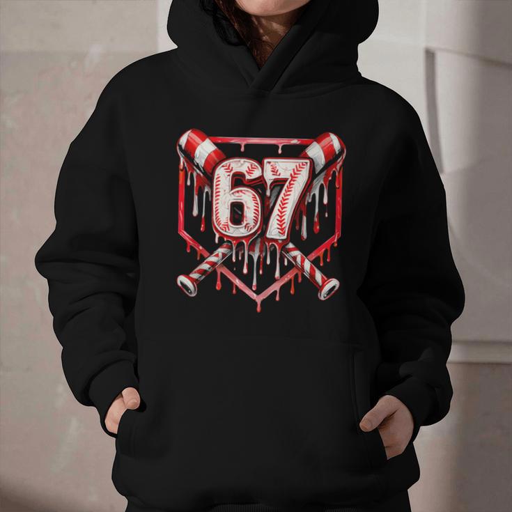 Baseball Candy Cane Drip 6 7 Six Seven Meme Christmas Boys Graphic Youth Hoodie