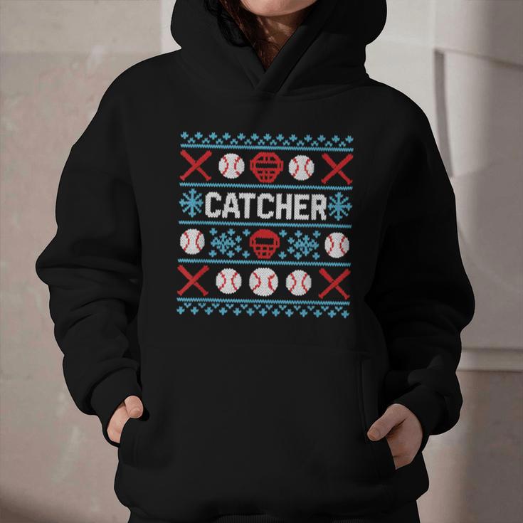 Baseball Catcher Ugly Christmas Sweater Pattern Sports Xmas Graphic Youth Hoodie Baseball Catcher Ugly Christmas Sweater Pattern Sports Xmas Graphic Youth Hoodie