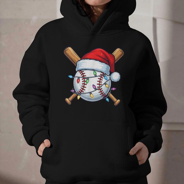 Baseball Christmas Lights Santa Christmas Baseball Player Graphic Youth Hoodie Baseball Christmas Lights Santa Christmas Baseball Player Graphic Youth Hoodie