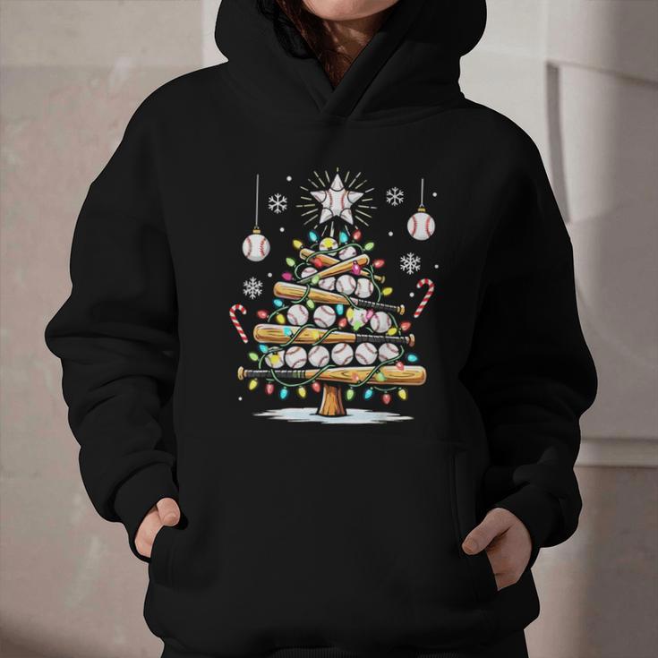 Baseball Christmas Tree Lights Graphic Youth Hoodie Baseball Christmas Tree Lights Graphic Youth Hoodie