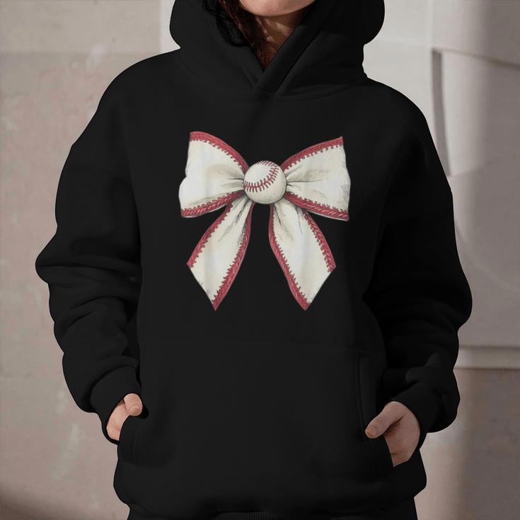 Baseball Coquette Bow Cute Baseball Game Graphic Youth Hoodie