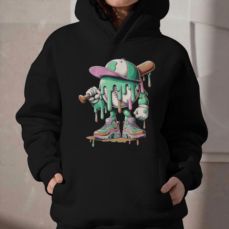 Baseball Drip For Boys Ice Cream Drip Baseball Graphic Youth Hoodie