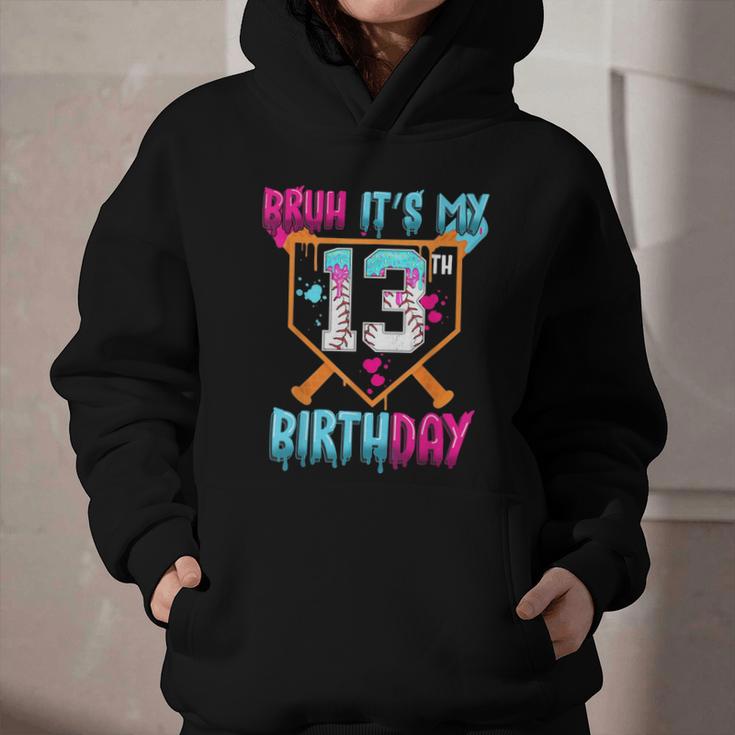 Baseball Drip Bruh It's My 13th Birthday Boy Ice Cream Drip Graphic Youth Hoodie Baseball Drip Bruh It's My 13th Birthday Boy Ice Cream Drip Graphic Youth Hoodie
