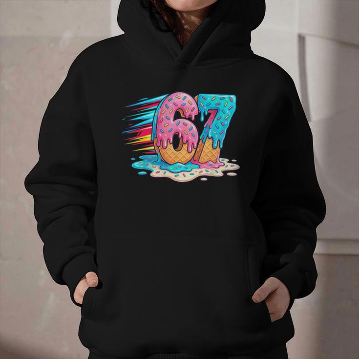Baseball Drip Ice Cream 67 Graffiti Splash Melt Graphic Youth Hoodie