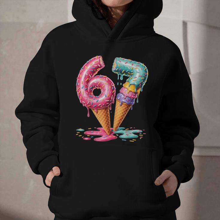 Baseball Drip Ice Cream 67 Graphic Youth Hoodie