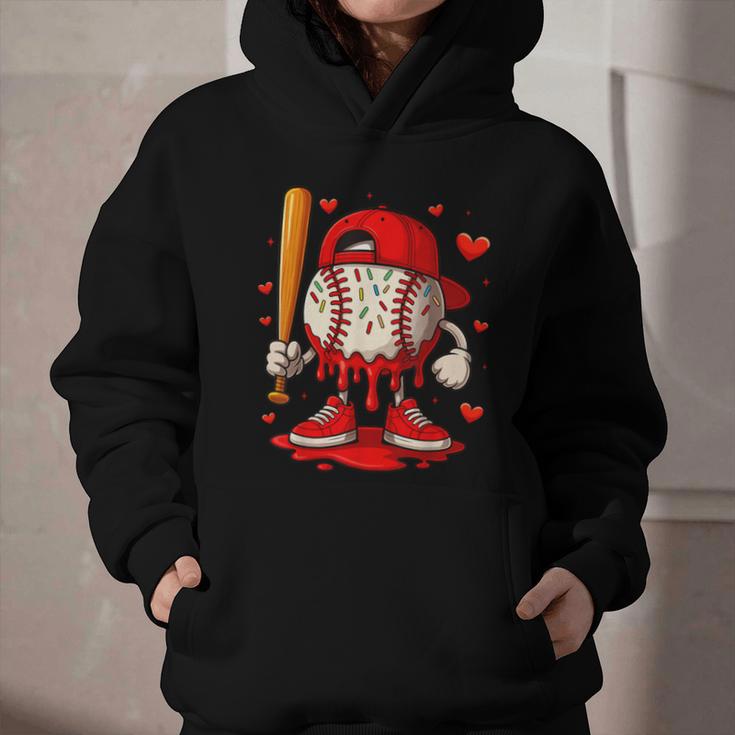 Baseball Drip Ice Cream Apparel Boys Kids Valentines Day Graphic Youth Hoodie