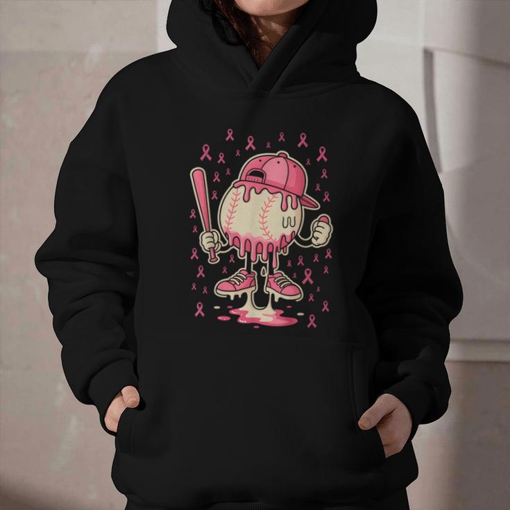 Baseball Drip Ice Cream Breast Cancer Awareness Boys & Girls Graphic Youth Hoodie