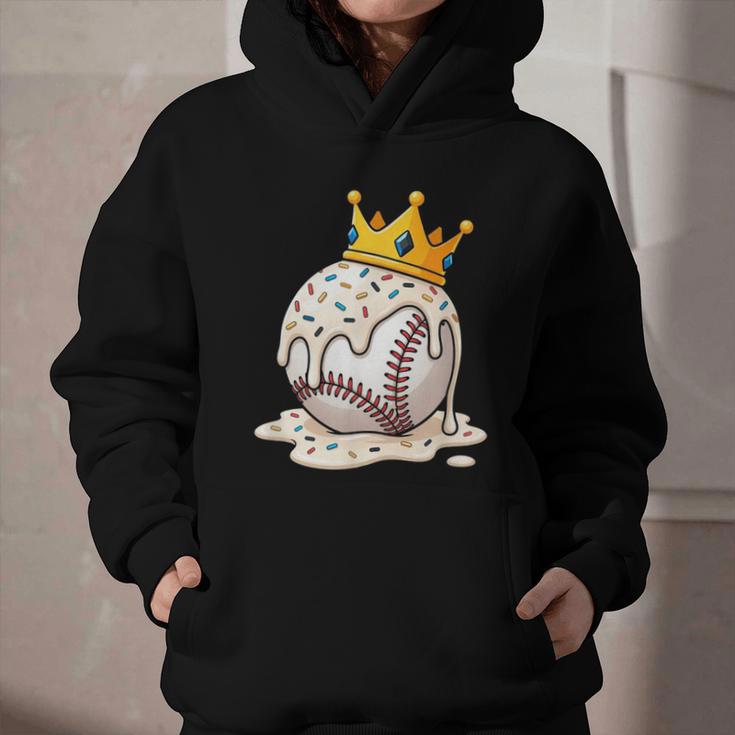Baseball Drip Ice Cream Crown Melt Graphic Graphic Youth Hoodie