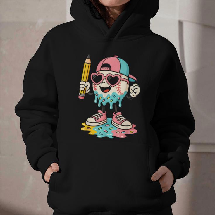 Baseball Drip Ice Cream First Day Back To School Cute Girls Graphic Youth Hoodie Baseball Drip Ice Cream First Day Back To School Cute Girls Graphic Youth Hoodie