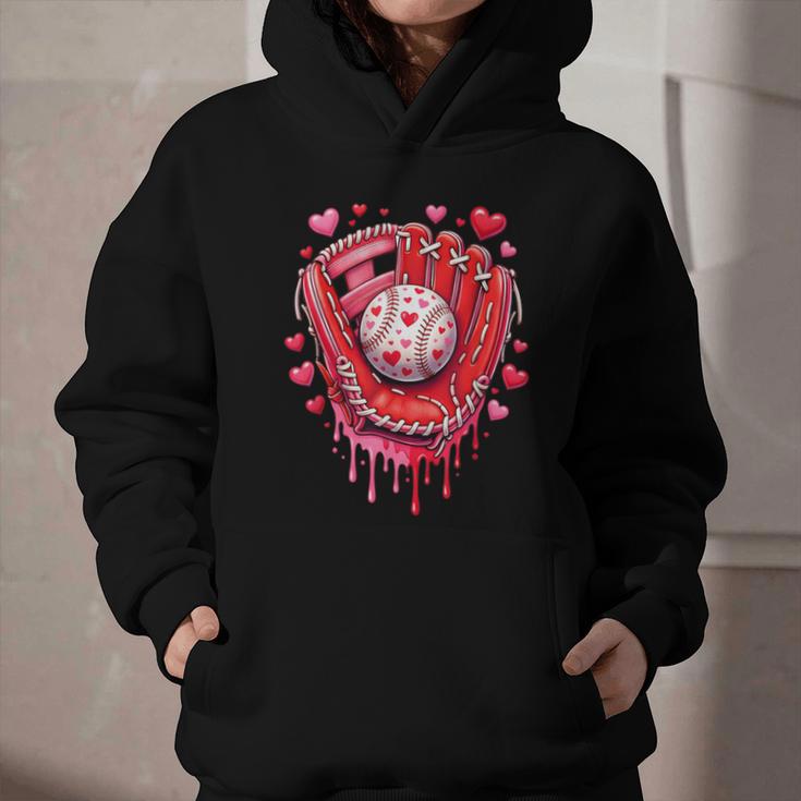 Baseball Drip Ice Cream Sprinkles Valentines Day Baseball Graphic Youth Hoodie