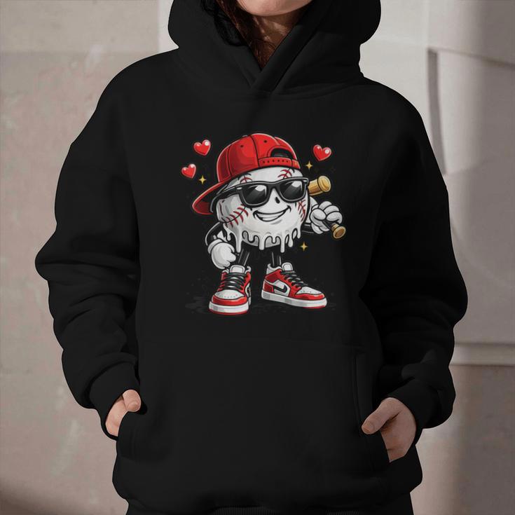 Baseball Drip Ice Cream Valentine’s Day Boys Kids Graphic Youth Hoodie