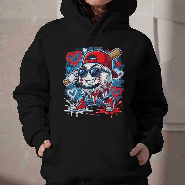 Baseball Drip Icecream Heart Valentine Day Boys Kids Red Graphic Youth Hoodie Baseball Drip Icecream Heart Valentine Day Boys Kids Red Graphic Youth Hoodie