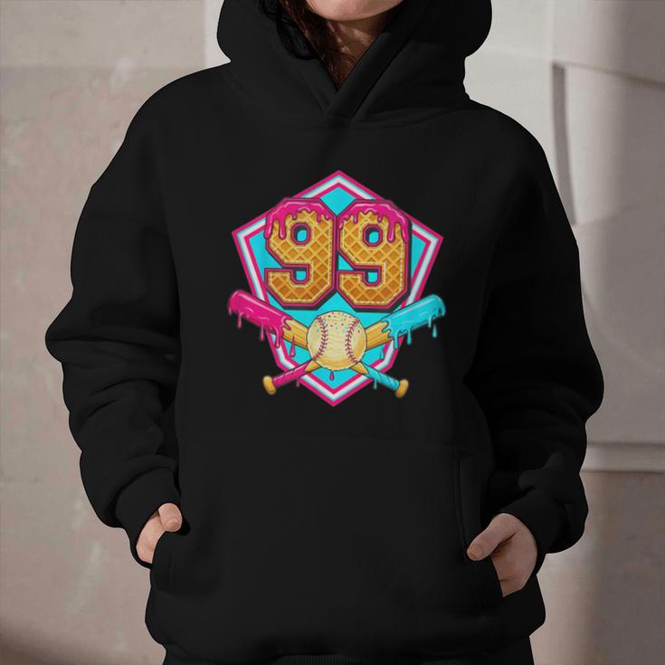 Baseball Drip Jersey Number 99 For Players & 99th Birthday Graphic Youth Hoodie Baseball Drip Jersey Number 99 For Players & 99th Birthday Graphic Youth Hoodie
