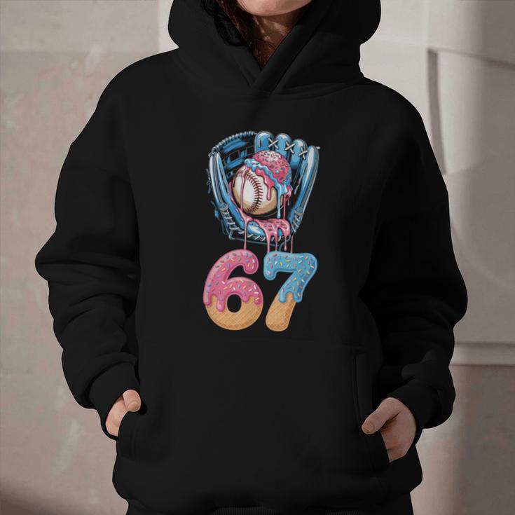 Baseball Drip Number 67 Player 67th Birthday Ice Cream 67 Graphic Youth Hoodie