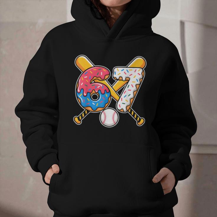 Baseball Drip Number 67 Player 67th Birthday Meme Graphic Youth Hoodie