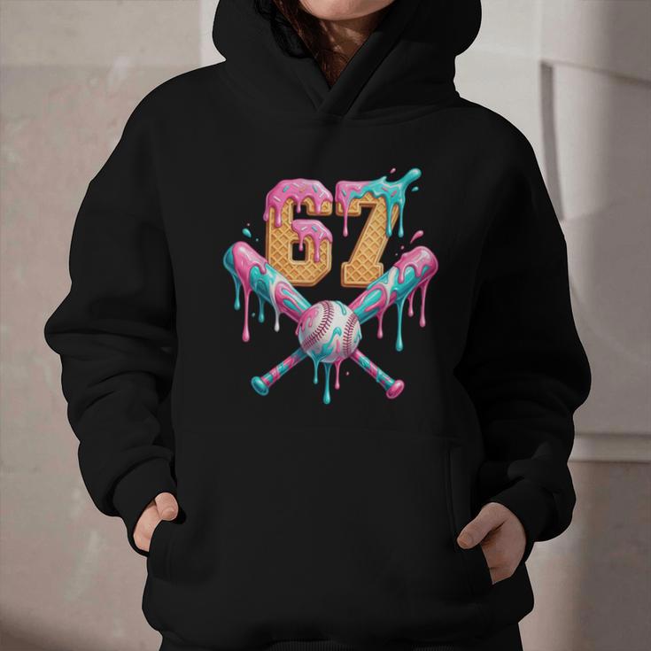 Baseball Drip Number 67 Player Graphic Youth Hoodie